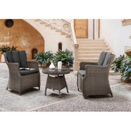 Destiny Balkonset LUNA MALAGA, (Set, 7-tlg), 2 Sessel + Tisch Ø 60x55cm, mit Sitzauflagen