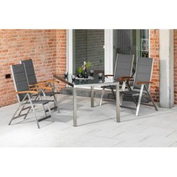 MERXX Garten-Essgruppe Ferrara, (5-tlg), 4 Klappsessel, Gartentisch