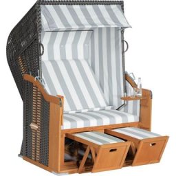 SunnySmart Strandkorb Rustikal 250 Basic 210, BxTxH: 125x90x160 cm, Halblieger