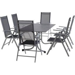 Siena Garden Garten-Essgruppe Saturn / Sola, (Set, 7-tlg), bestehend aus 6 Sesseln und 1 Tisch