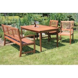 Garden Pleasure Garten-Essgruppe MADISON, (4-tlg), aus langlebigem Eukalyptusholz