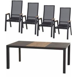 Siena Garden Garten-Essgruppe Rondo, (Set, 5-tlg), bestehend aus 4 Sesseln und 1 Tisch