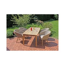 Garden Pleasure Garten-Essgruppe OAKLAND, (5-tlg), robustes Tischdesign