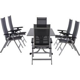 Siena Garden Garten-Essgruppe Tesoro / Sola, (Set, 7-tlg), bestehend aus 6 Sesseln und 1 Tisch