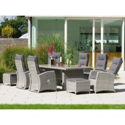 KONIFERA Garten-Essgruppe Monaco, (17-tlg), 6 Sessel, 2 Hocker, Tisch, Polyrattan