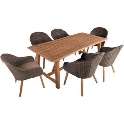Garden Pleasure Garten-Essgruppe OAKLAND, (7-tlg), robustes Tischdesign