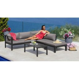 KONIFERA Gartenlounge-Set Dubai, (14-tlg), Ecklounge, Tisch 100x59 cm, Aluminium