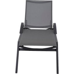 Siena Garden Rollliege Milos, Aluminiumgestell matt-anthrazit, Ranotex®-Gewebe schwarz-silber