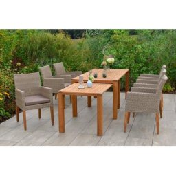 MERXX Garten-Essgruppe Ranzano, (Set, 13-tlg), 6 Sessel inkl. Sitzkissen, Ausziehtisch