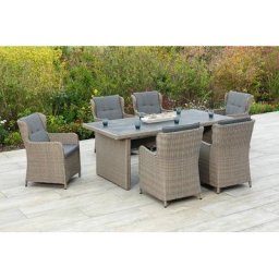 MERXX Garten-Essgruppe Ostiano, (7-tlg), 6 Sessel mit Tisch