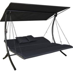 Angerer Freizeitmöbel Hollywoodschaukel Luxus Zip anthrazit, 3-Sitzer, Bettfunktion, BxTxH: 210x145x160 cm