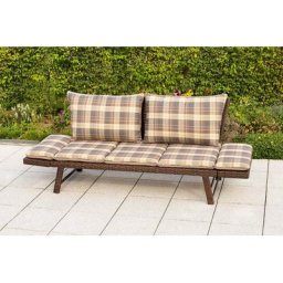 MERXX Gartenbank Daybed Rattan, BxTxH: 172x64x78 cm, mit Auflage und Rückenkissen