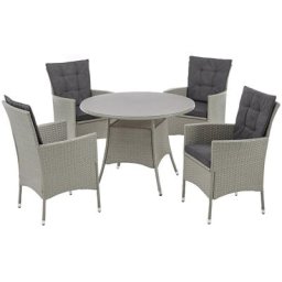 KONIFERA Garten-Essgruppe Mailand, (13-tlg), 4 Sessel, Tisch Ø 100 cm, Polyrattan