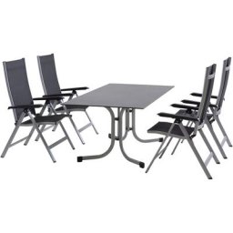 Siena Garden Garten-Essgruppe Tesoro / Sola, (Set, 5-tlg), bestehend aus 4 Sesseln und 1 Tisch
