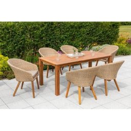 MERXX Garten-Essgruppe Arrone, (7-tlg), 6 Sessel mit Tisch