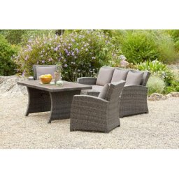 KONIFERA Gartenlounge-Set Siros, (12-tlg), 3-er Sofa, 2 Sessel, Tisch 135x82 cm, Polyrattan
