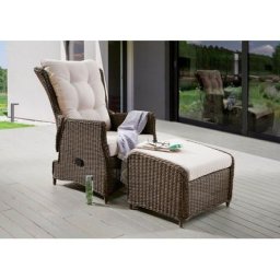 Destiny Gartenlounge-Set CASA, (Set, 5-tlg), 1 Relax Sessel verstellbar mit Fußhocker