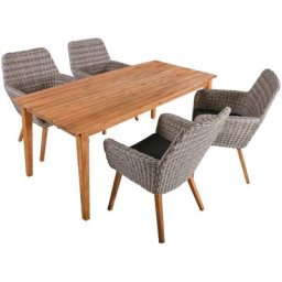 Garden Pleasure Garten-Essgruppe RAPALLO/VISALIA, (9-tlg), robustes Tischdesign