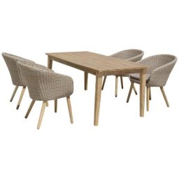 Garden Pleasure Garten-Essgruppe OAKLAND, (5-tlg), mit bequemer Polsterung
