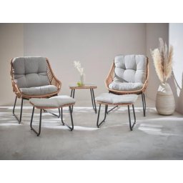 Guido Maria Kretschmer Home&Living Gartenlounge-Set Naxos, (9-tlg), mit natürlichem Look und gemütlichen Kissen