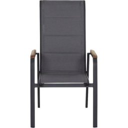 Siena Garden Gartensessel Tesoro, High Back Stapelsessel, Alu, Textil, Teakholz
