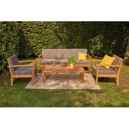 Siena Garden Gartenlounge-Set Tavira, (2x Sessel, 1x 2er-Sofa, 1x Tisch)