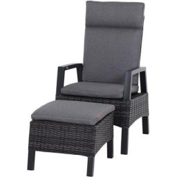 Siena Garden Gartenlounge-Sessel Taranto (Set, 4-St), bestehend aus 1 Sessel, 1 Hocker, 1 Auflage und 1 Kissen