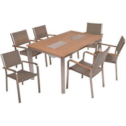 Garden Pleasure Garten-Essgruppe FLORENCE, (7-tlg), mit platzsparenden Stapelstühlen