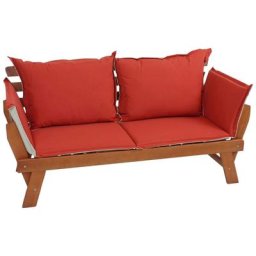 Garden Pleasure Gartenlounge-Bank FORTUNA (Packung), mit umklappbarer Armlehne und Wendekissen