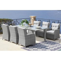 KONIFERA Garten-Essgruppe Seattle, (19-tlg), 6 Sessel, Tisch 170x90 cm, Polyrattan