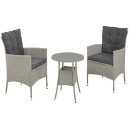 KONIFERA Balkonset Mailand, (7-tlg), 2 Sessel, Tisch Ø 50 cm, Polyrattan