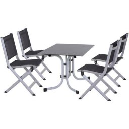 Siena Garden Garten-Essgruppe Tesoro / Sola, (Set, 5-tlg), bestehend aus 4 Sesseln und 1 Tisch