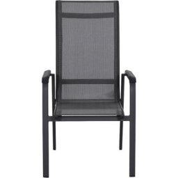 Siena Garden Gartensessel Tesoro, High Back, Stapelsessel, Alu, matt-anthrazit, Textilbezug