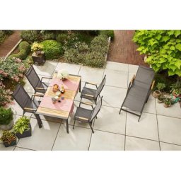 Siena Garden Garten-Essgruppe Savona / Zurigo, (Set, 6-tlg), bestehend aus 4 Sesseln, 1 Liege und 1 Tisch