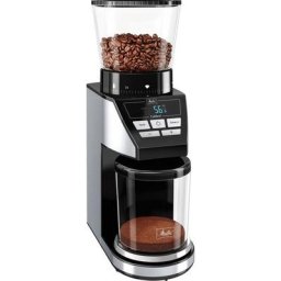 Melitta Kaffeemühle Calibra 1027-01 schwarz-Edelstahl, 160 W, Kegelmahlwerk, 375 g Bohnenbehälter