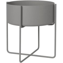 BLOMUS Übertopf Pflanzgefäß mit Gestell -KENA- Steel Gray
