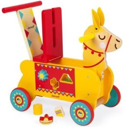 Janod Lauflernhilfe Lama, zum Schieben mit Sortierspiel, FSC®- schützt Wald - weltweit