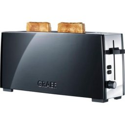 Graef Toaster TO 92, schwarz-matt, 1 langer Schlitz, für 2 Scheiben, 880 W