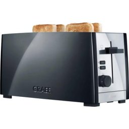 Graef Toaster TO 102, schwarz-matt, 2 lange Schlitze, für 4 Scheiben, 1380 W