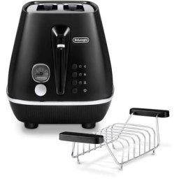 De'Longhi Toaster Distinta Moments, CTIN 2103.BK – Sunset Black, 2 kurze Schlitze, für 2 Scheiben, 900 W