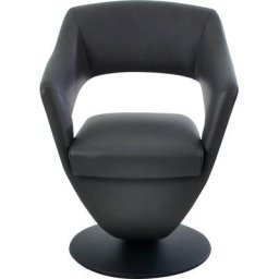 K+W Komfort & Wohnen Drehstuhl Kansas, Design Leder-Drehsessel mit hohem Sitzkomfort, Drehteller in schwarz