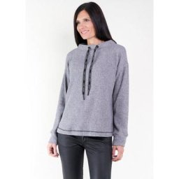 Seidel Moden Strickpullover im Basic-Style mit Kordelzug im Stehkragen, MADE IN GERMANY