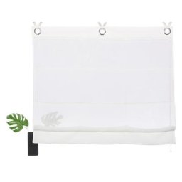 Raffrollo Fiete, andas, mit Hakenaufhängung, Leinen Optik, Sichtschutz, halbtransparent, monochrom, basic