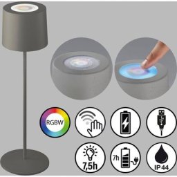 SCHÖNER WOHNEN-Kollektion Außen-Tischleuchte Sun, LED fest integriert, LED 2 W+1 W RGB,mobiles Licht immer und überall dabei,dimmbar,RGBW