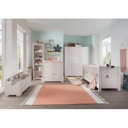 Lüttenhütt Babyzimmer-Komplettset Vita, (6-St), Babybett 70x140 höhenverstellbar mit Lattenrost und Schlupfsprossen