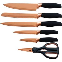 KING Messer-Set TITANIUM ROSÉ (Set, 6-tlg), 5 Küchenmesser, 1 Schere, beschichtete Messer- und Scherenklinge