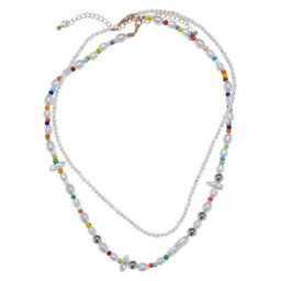 URBAN CLASSICS Schmuckset Accessoires Various Pearl Layering Necklace 2-Pack (1-tlg)