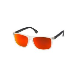 Bench. Sonnenbrille braune Scheiben glänzen mit einer orangefarbenen Verspiegelung.