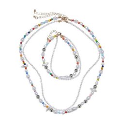 URBAN CLASSICS Schmuckset Accessoires Various Pearl Layering Necklace and Anklet Set (1-tlg)