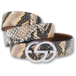 Silbergift Koppelgürtel Reptilienprägung